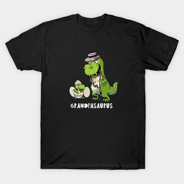 Funny Grandfather Dinosaur T Rex With Baby Dino T-Shirt by iHeartDinosaurs